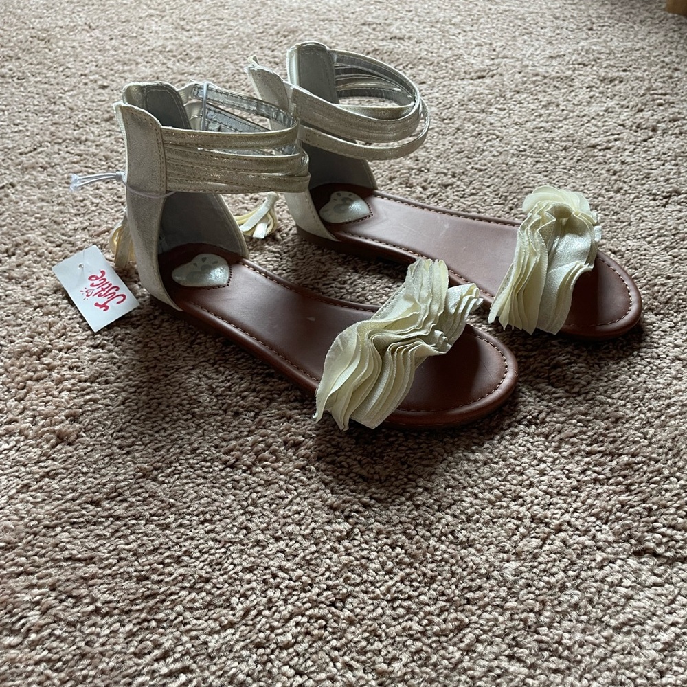 Justice White Sandals